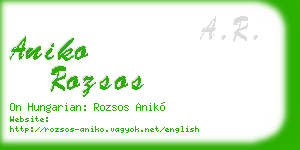 aniko rozsos business card